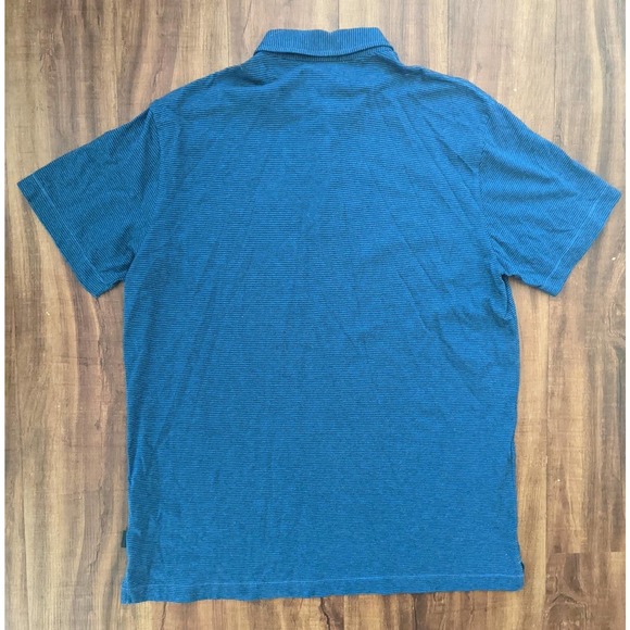 Patagonia Men's Cotton in Conversion Lightweight Striped Blue Polo - Picture 2 of 4